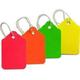 100 Assorted Neon-Color Strung Merchandise Tags No. 5 (1-3/32 x 1-3/4 ) 25 Each of Green Pink Red and Yellow by MACO (BB304) - Pack of 100 Tags