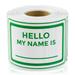 OfficeSmartLabels 3 x 2 Hello My Name is Labels for Name Tags Badges Visitor Badge (Green 300 Labels per Roll)