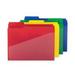 Smead-1PK Poly Colored File Folders With Slash Pocket 1/3-Cut Tabs: Assorted Letter Size 0.75 Expansion A