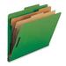 Nature Saver Legal Recycled Classification Folder - 8 1/2 x 14 - 2 Fastener Capacity for Folder - 2 Divider(s) - Green - 100% Recycled - 10 / Box | Bundle of 5 Boxes