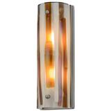 Meyda Lighting Greenbriar Oak Metro Fusion Marina 2-Light Flush Mounted Sconce Glass/Metal in Gray | 16 H x 5.5 W x 4.5 D in | Wayfair 152189