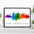 Pera Print San Francisco Skyline California Poster San Francisco Cityscape Painting Unframed Poster San Francisco California Poster Home Office Wall Decor - 16x24 Inches