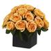 Nearly Natural 11-inch Rose Artificial Arrangement in Black Vase