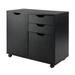 Contemporary Home Living 30.75 Black Two Section Mobile Filing Cabinet