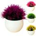 Ludlz Artificial Mini Potted Plants Plastic Faux Topiary Shrubs Fake Plants for Bathroom Home Office Desk Decorations Plant Pot No Fading Lifelike Plastic Office Desk Simulation Plant Pot