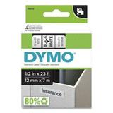 DYMO-DYMO D1 High-Performance Polyester Removable Label Tape 0.5 x 23 ft Black on White (45013)