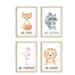 Awkward Styles Kids Playroom Poster Set of 4 Zoo Prints Flamingo Lion Raccoon Wall Art Animals Decor Gifts for Kids Woodland Art Flamingo No Frame