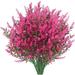 Sinhoon 16 Bundles Artificial Flowers Lavender Bunch Fake Plants Faux UV Resistant Flower Plastic Home Outdoor Decorations (Rose)