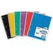 5PK Mead Spiral Notebook 3-Hole Punched 1 Subject Wide/Legal Rule Randomly Assorted Covers 10.5 x 7.5 100 Sheets (05514)