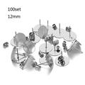 HGYCPP 100Pcs Stainless Steel Flat Pads Glue on Stud Earring Posts and Backs Butterfly Earrings Backs Jewelry Making Findings