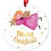 Soul DÃ©cor Christmas Decorations Merry Christmas Ornament Large 3.75 Round Metal Ornament Velvet Pouch Included