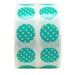 Teal with Yellow Polka Dot Circle Stickers | 0.5 Inch Round | 1 000 Pack