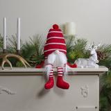 Northlight Seasonal 18-Inch Red & White Plush Tabletop Sitting Christmas Gnome Figure, Faux Fur | 18 H x 6.5 W x 0.5 D in | Wayfair