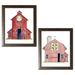 Gango Home Decor Cottage Life on the Farm Barn Element I & Life on the Farm Barn Element II by Kathleen Parr McKenna (Ready to Hang); Two 11x14in Brown Framed Prints