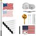 FRF 20FT Aluminum Flagpole Set Sectional Flag Pole Kit Outdoor Residential Telescoping Sectional Inground Flagpole Kit with 3x5 American Flag Perfect for Residential Garden Outdoor