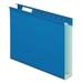 Extra Capacity Reinforced Hanging File Folders With Box Bottom Letter Size 1/5-Cut Tab Blue 25/box | Bundle of 2 Boxes