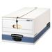 Bankers Box 00705 Stor/file Storage Box Button Tie Legal White/blue (12/Carton)