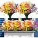 ZOELNIC Artificial Daisies Flowers 10 Bundles Fake Mums Outdoor Plants with Fake Flowers UV Resistant No Fade Plastic Faux Daisy Flower Plants Shrubs for Garden Home Decoration