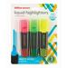 Office DepotÂ® Brand Liquid Highlighters Chisel Point Black/Translucent Barrel Assorted Ink Colors Pack Of 3