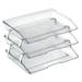 Acrimet Facility 3 Tier Letter Tray Side Load Plastic Desktop File Organizer (Clear Crystal Color)