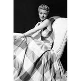 Ginger Rogers large plaid sleeveless dress on couch 24x36 Poster