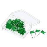 Uxcell Flag Map Push Pins Plastic Head Steel Point Pin Tacks Green 60 Pack