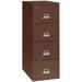 FireKing Four-Drawer Vertical Fire Resistant File Cabinet 31 Depth Letter Size UL Class 350 Two-Hour Fire Resistant Impact Rated Cabinet High-Security Keylock Brown