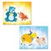 Adorable Mama and Baby Bear and Cow Set; Kids Room and Nursery Decor; Two 14x11in Poster Prints