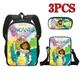 Boy Girl Kids School Book Bags Birthday Christmas Gift 3PCS Women Bagpack Charm Student Cartoon Figure Anime Encanto Reduce Burden Shoulder Bag Pencil Box (#11)