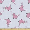 Cat Lover Fabric by the Yard Romantic Pink Cats in Cartoon Style Drawing with Little Hearts Kitty Whiskers Decorative Upholstery Fabric for Sofas Home Accents 10 Yards Pale Grey Pink by Ambesonne