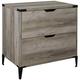 Bowery Hill Modern Farmhouse Angle Iron 2-Drawer Filing Cabinet in Gray Wash