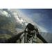 Self-portrait of an aerial combat photographer during takeoff Poster Print (34 x 22)