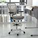 BizChair Mid-Back Light Gray Mesh Ergonomic Drafting Chair with Adjustable Chrome Foot Ring Adjustable Arms and White Frame