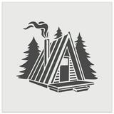 A-Frame Log Cabin House in Woods DIY Cookie Wall Craft Stencil - 9.0 Inch