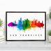 Pera Print San Francisco Skyline California Poster San Francisco Cityscape Painting Unframed Poster San Francisco California Poster Home Office Wall Decor - 8x10 Inches