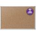 Mead Cork Surface Bulletin Board 24 Height x 36 Width - Natural Cork Surface - Self-healing - Silver Aluminum Frame - 1 Each