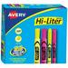 Avery Hi-Liter Desk/Pen-Style Combo Pack SmearSafe Chisel Tip 24 Assorted Color Highlighters (29862)