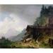 Superstock Forge in The Bavarian Alps A Burkel Heinrich 1802-1869 & German Oil On Canvas Poster Print 24 x 36 - Large