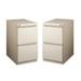 Home Square 2 Piece Deep Metal Mobile Pedestal 2-Drawer File/File Set in Beige