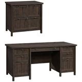 Home Square 2-Piece Set with Executive Desk & 2-Drawer Lateral File Cabinet