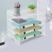 TFCFL 5 Tier Desk Organizer Clear Paper Tray File Storage Letter Holder for Office Organization