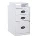 3 Drawer Locking Metal File Cabinet w/ Top Shelf in White