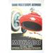 JEAN RAMEL Monaco Grand Prix 1955 39.5 x 26.75 Lithograph 1985 Vintage Red Black White Car Sports