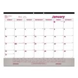 2023 Brownline 22 x 17 Monthly Desk Pad Calendar White/Maroon (C1731V)