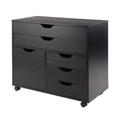 Contemporary Home Living 30.75 Black 3 Section Mobile Filing Cabinet