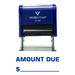 AMOUNT DUE Self Inking Rubber Stamp (Blue Ink) - Large