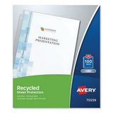 Avery-1PK Top-Load Recycled Polypropylene Sheet Protector Clear 100/Box
