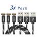 3 Pack 3.9 ft Heavy Duty AGOZ Braided Rugged Charging USB Data Sync Cable For Apple iPhone 14 13 iPhone 8 / 8 Plus iPhone 7 / 7 Plus iPhone 6S / 6S Plus iPhone 6 / 6 Plus iPhone X SE 5S 5 5C