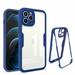 Clear Case for iPhone 11 Pro (5.8 Inch) Acrylic Clear Back Cover with Built-in Screen Portector Cute Silicone Case Shock-Absorbent Dust/Dirt Proof Phone Cases Slim Fit Lightweight Case (Blue)