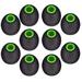 Replacement Noise Isolation Silicone Soft Ear Buds Earplug Tips for Senso TOZO Sony Zeus Otium Hussar Sport in Ear Headphones Wireless Earphones (Green Small Medium Large - 5 Pair)